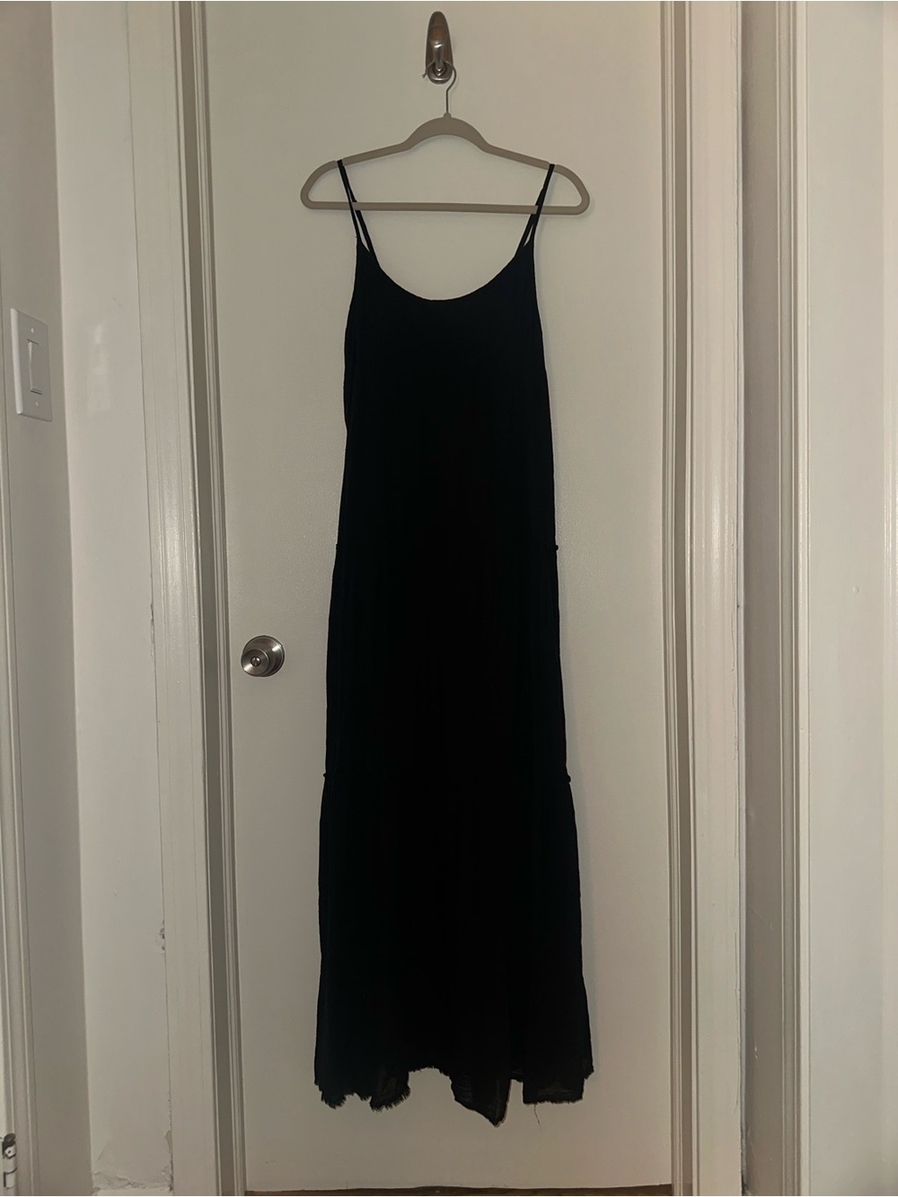 Velvet by Graham & Spencer Black Spaghetti-Strap Maxi Slip Dress